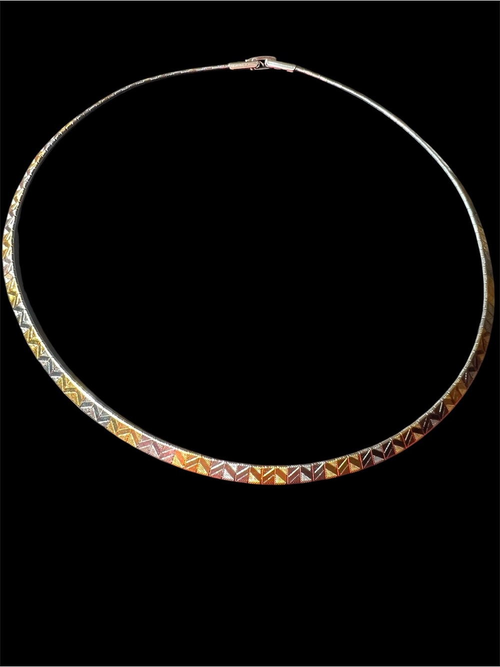 Tri-Tone Geometric Collar Necklace - Women Jewelry